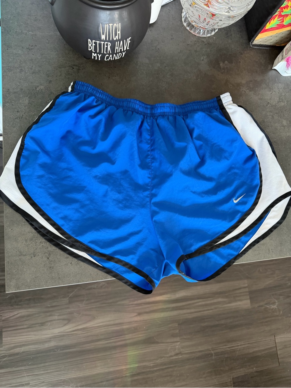 Nike Women’s Athletic Shorts in Blue with White & Black Trim